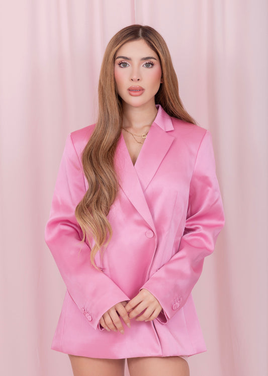 Blazer Satin OVERSIZE PINK